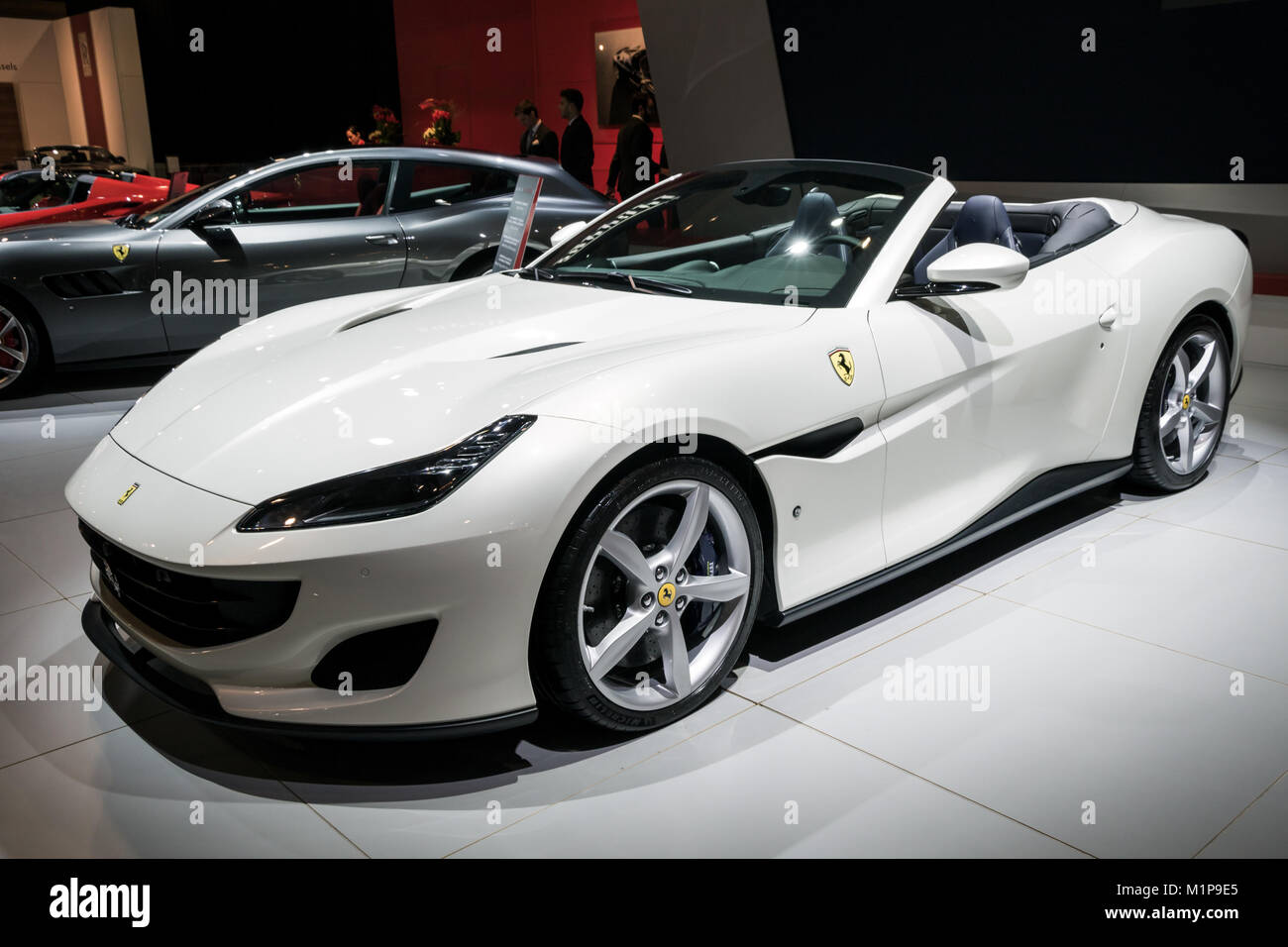 Brüssel - Jan 10, 2018: Ferrari Portofino Sportwagen auf dem Automobil-Salon in Brüssel gezeigt. Stockfoto