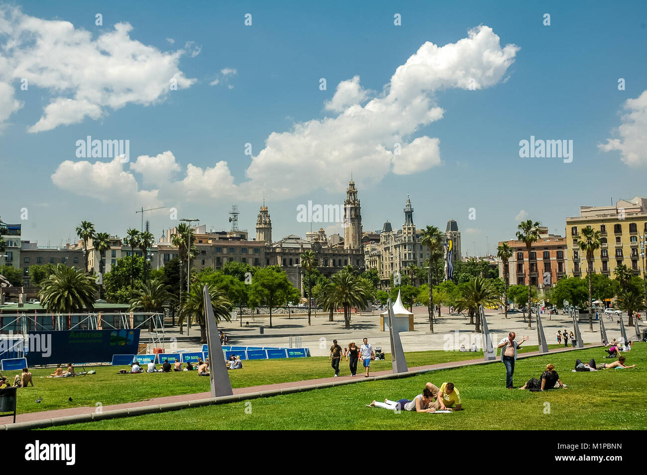 Erholsame Zeit in eine Open Air Park in Barcelona, Katalonien, Spanien. Stockfoto