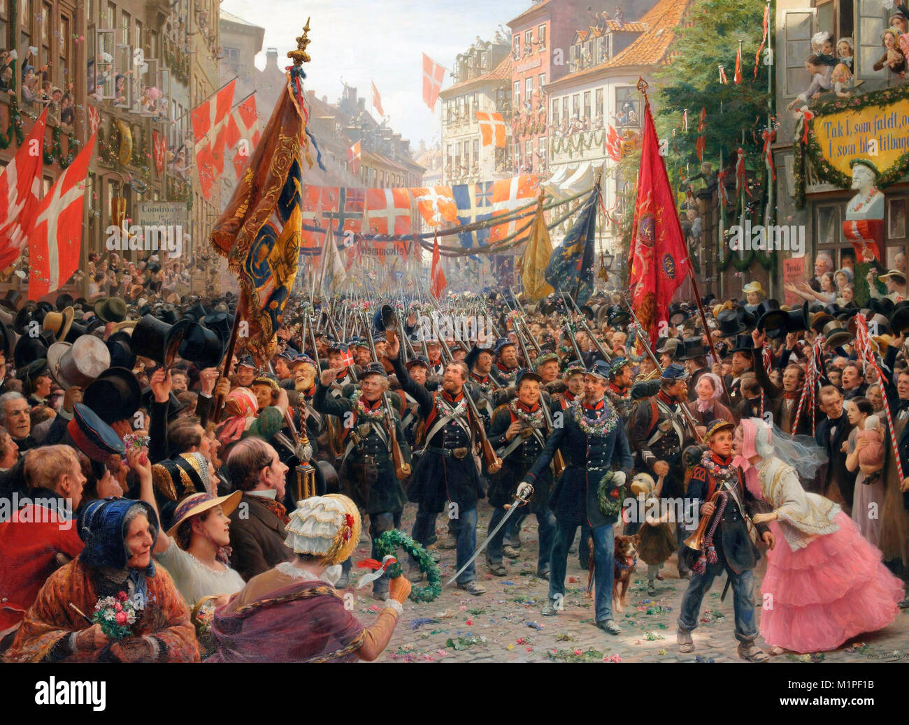 Dänische Soldaten Rückkehr nach Kopenhagen, 1849 - Otto Bache - 1894 Stockfoto