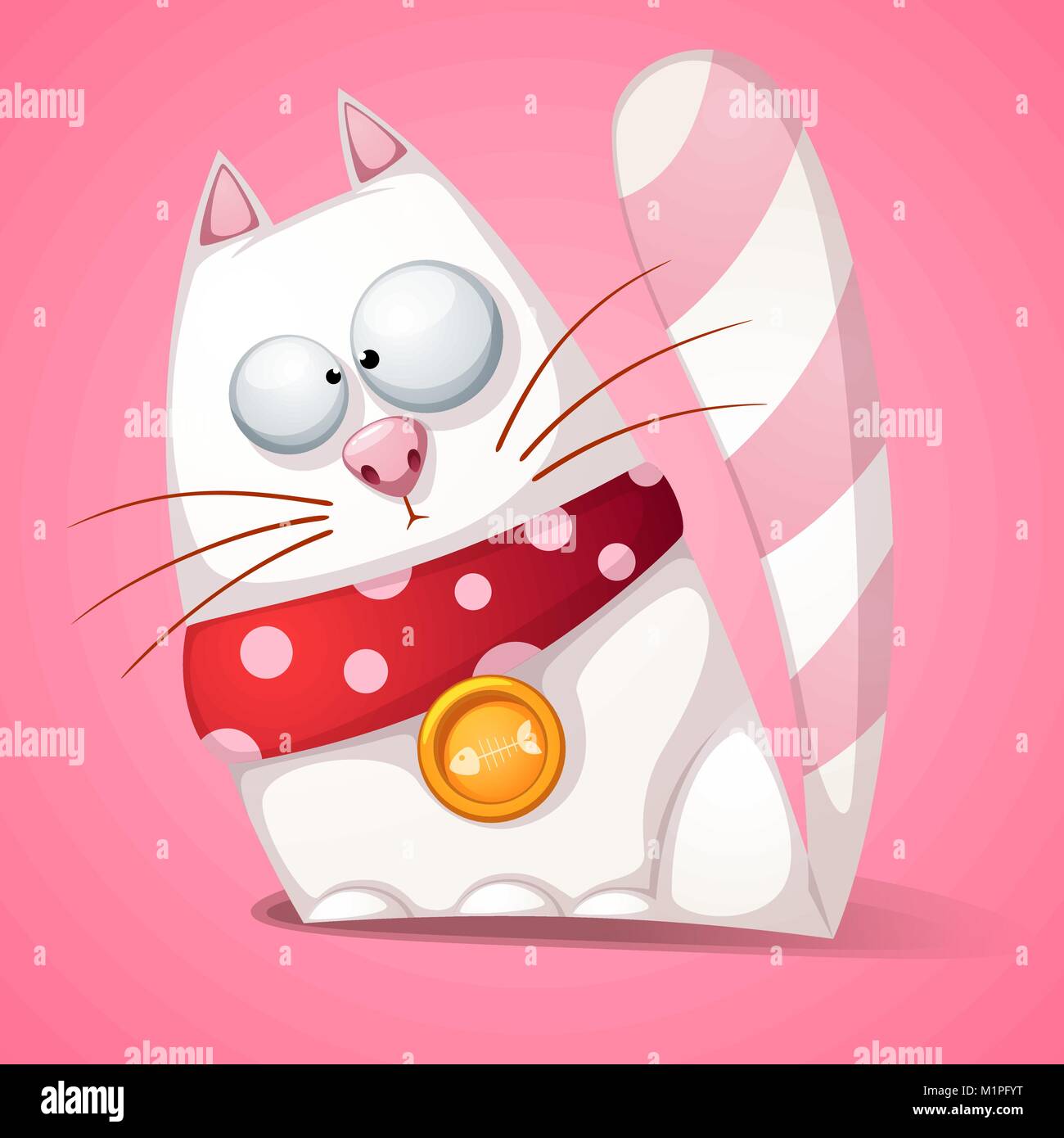 Lustig, süß, verrückt Cartoon cat. Stock Vektor