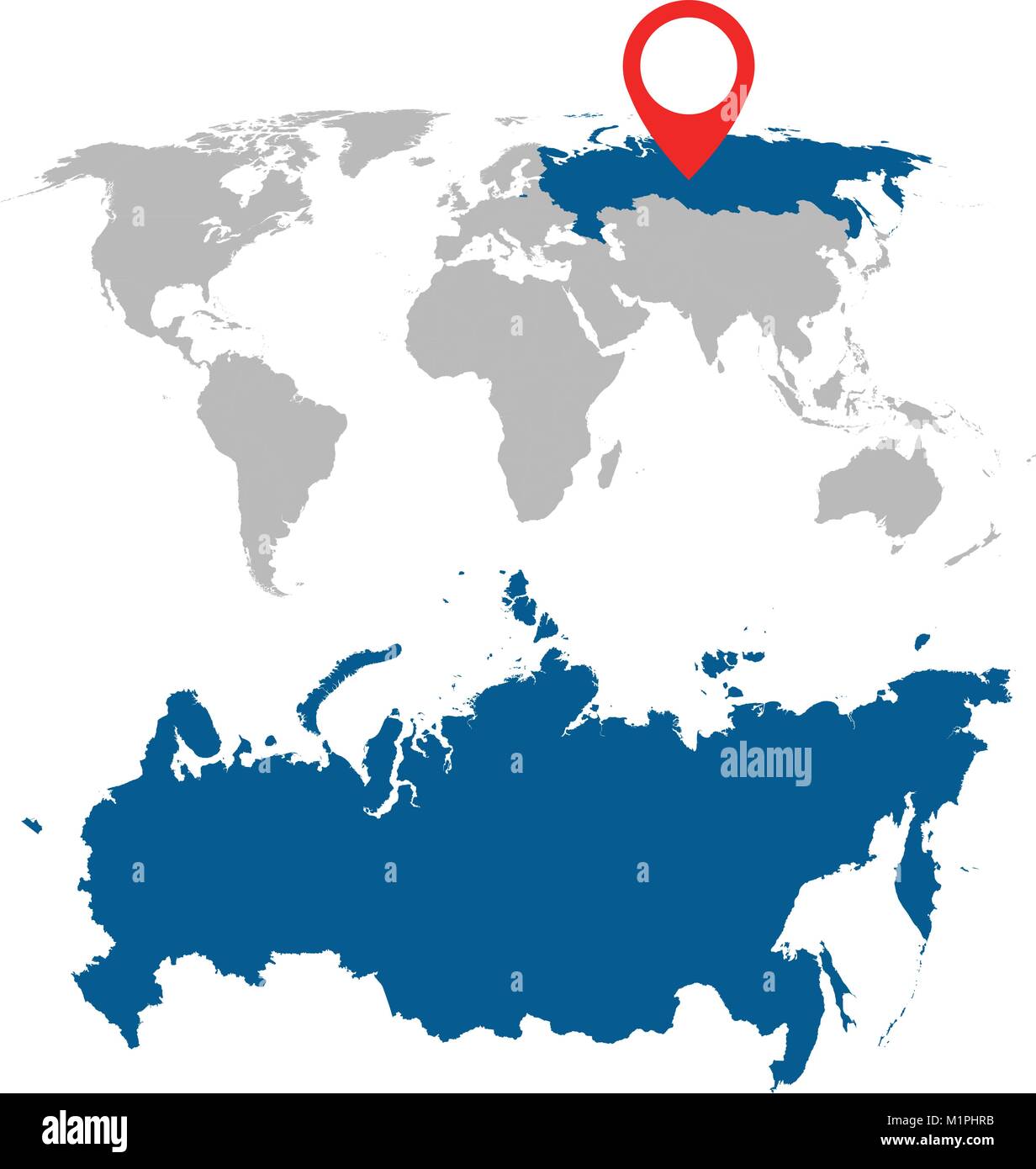 Detaillierte Karte von Russland, der Russischen Föderation und