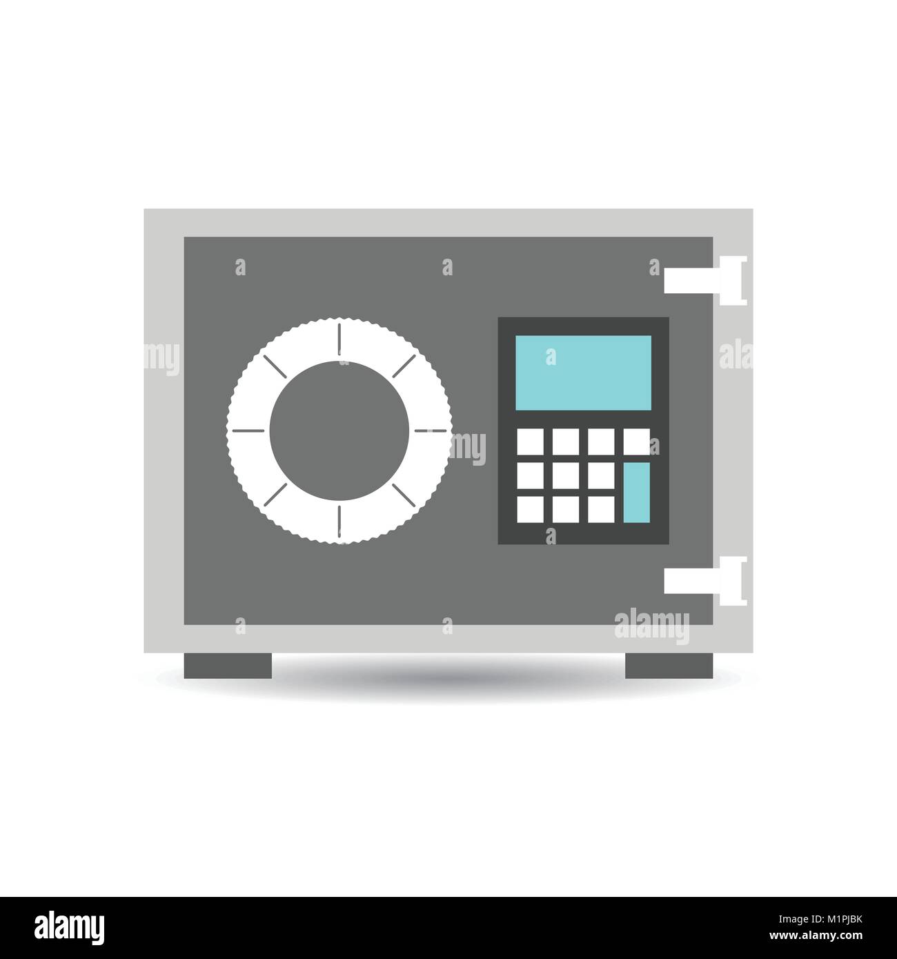 Geld sicher Symbol. Vector Illustration im flachen Stil auf weißem Hintergrund. Stock Vektor