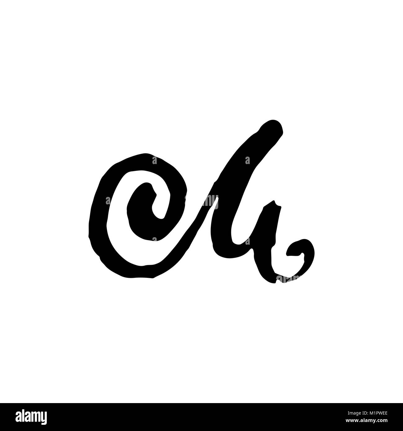 Schreiben M. handschriftlich von trockenen Bürste. Grobe Anschläge Font. Vector Illustration. Grunge Stil elegant Alphabets. Stock Vektor
