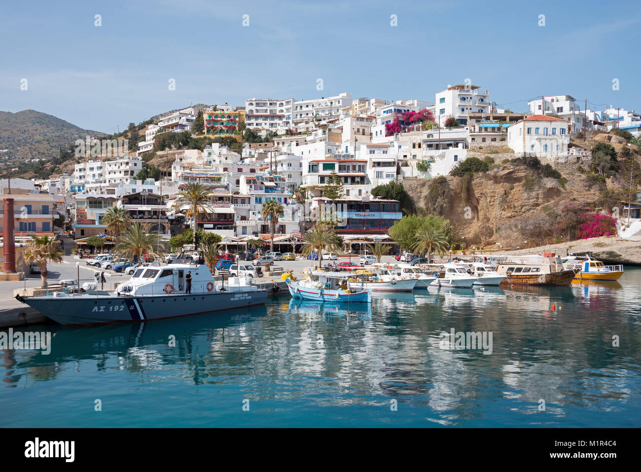 Hafen, Agia Galini, Kreta, Griechenland, Hafen, Kreta, Griechenland Stockfoto