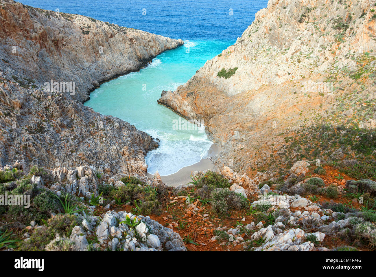 Strand, Strand von Agios Stefanos, Kreta, Griechenland, Strang, Kreta, Griechenland Stockfoto