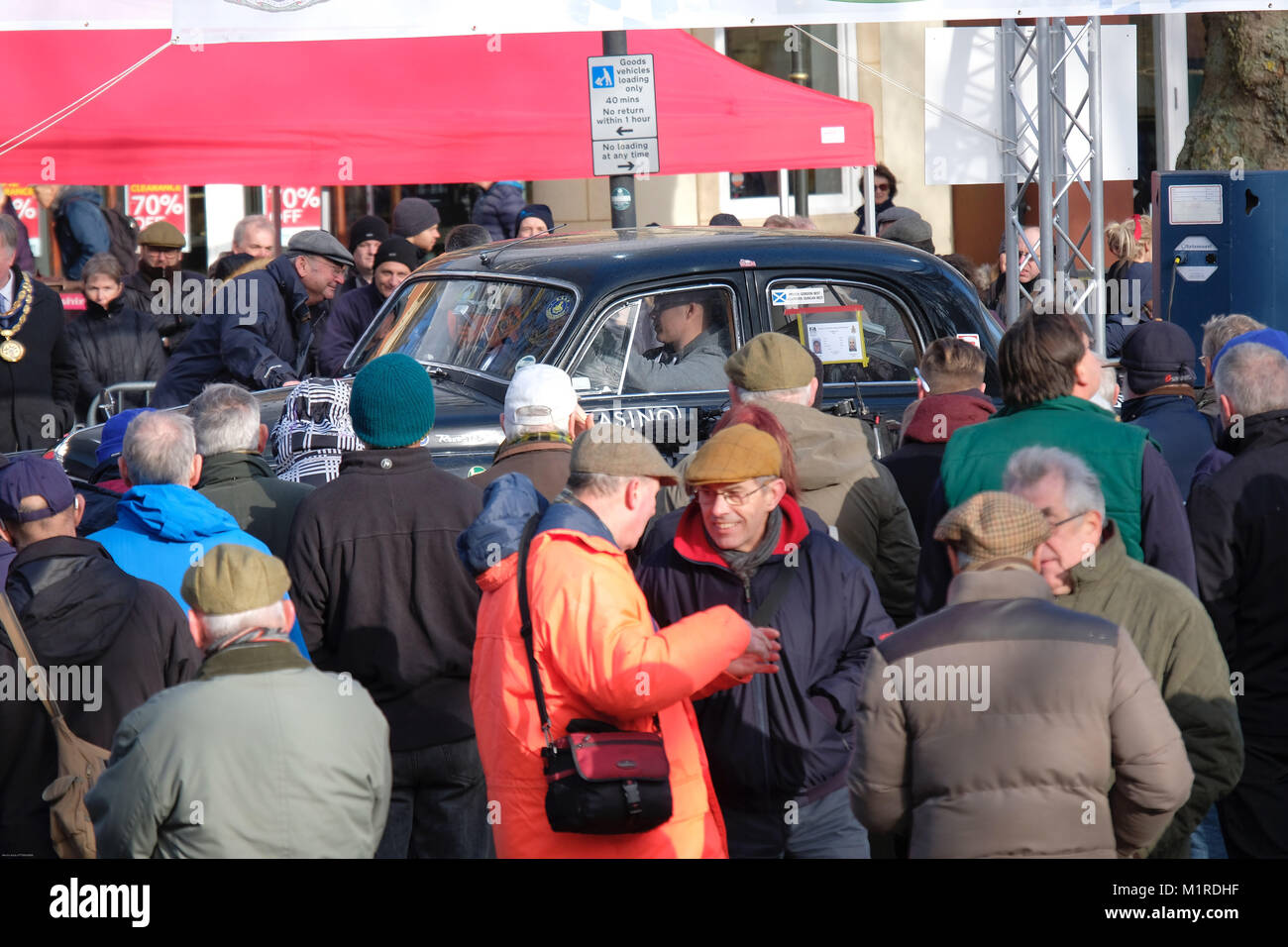 Banbury, Großbritannien, 01. Februar, 2018. Stadt feiert Rückkehr der Rallye Monte Carlo zum ersten Mal seit 1962. Banbury, Großbritannien. Quelle: Martin Kelly/Alamy Leben Nachrichten. Stockfoto