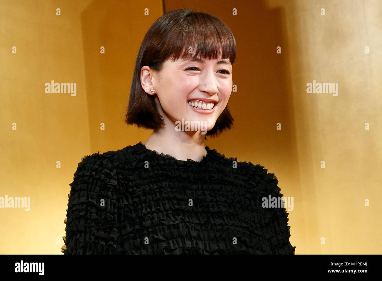 Die japanische Schauspielerin Haruka Ayase besucht die Bavaria d'oder Preisverleihung am 1. Februar 2018, Tokio, Japan. Die Auszeichnung durch die All Nippon Producers Association (ANPA) würdigt herausragende Schauspieler, Filme und TV-Dramen organisiert. Credit: Rodrigo Reyes Marin/LBA/Alamy leben Nachrichten Stockfoto