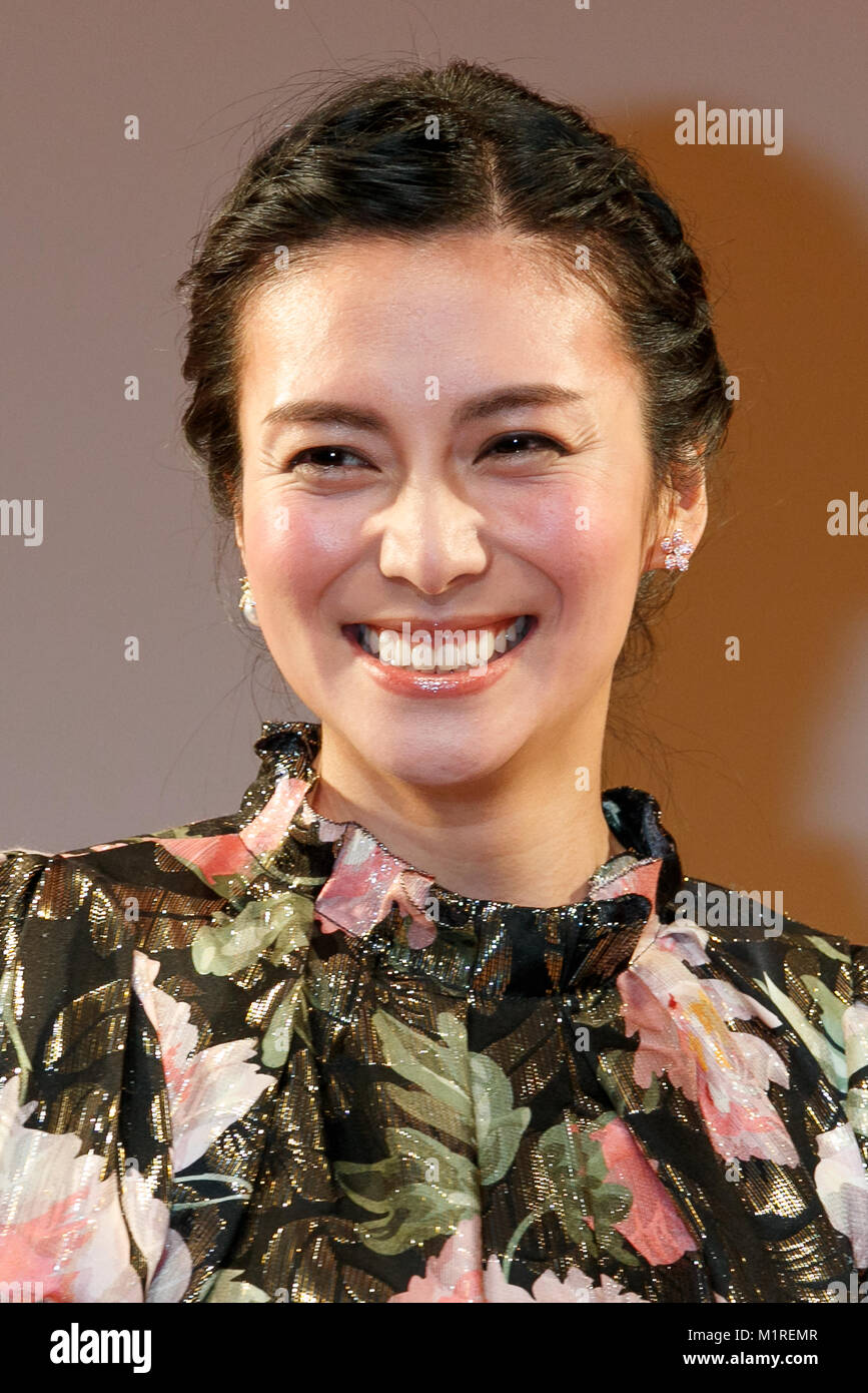 Die japanische Schauspielerin Ko Shibasaki besucht die Bavaria d'oder Preisverleihung am 1. Februar 2018, Tokio, Japan. Die Auszeichnung durch die All Nippon Producers Association (ANPA) würdigt herausragende Schauspieler, Filme und TV-Dramen organisiert. Credit: Rodrigo Reyes Marin/LBA/Alamy leben Nachrichten Stockfoto