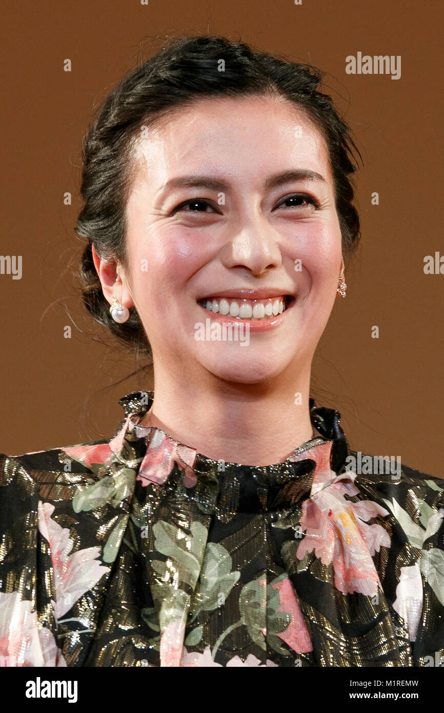 Die japanische Schauspielerin Ko Shibasaki besucht die Bavaria d'oder Preisverleihung am 1. Februar 2018, Tokio, Japan. Die Auszeichnung durch die All Nippon Producers Association (ANPA) würdigt herausragende Schauspieler, Filme und TV-Dramen organisiert. Credit: Rodrigo Reyes Marin/LBA/Alamy leben Nachrichten Stockfoto