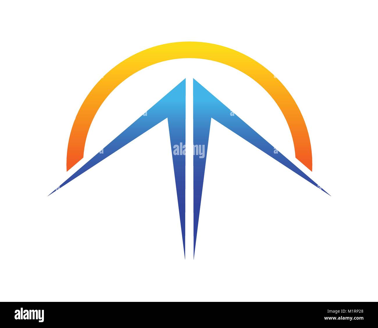 Abstract Blue Mountain Sunrise Symbol Vektorgrafik Logo Design Stock Vektor