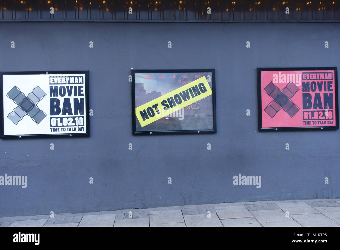 "Zeit zum Reden Tag' auf dem Bildschirm auf die grüne Kino, Islington, London Stockfoto