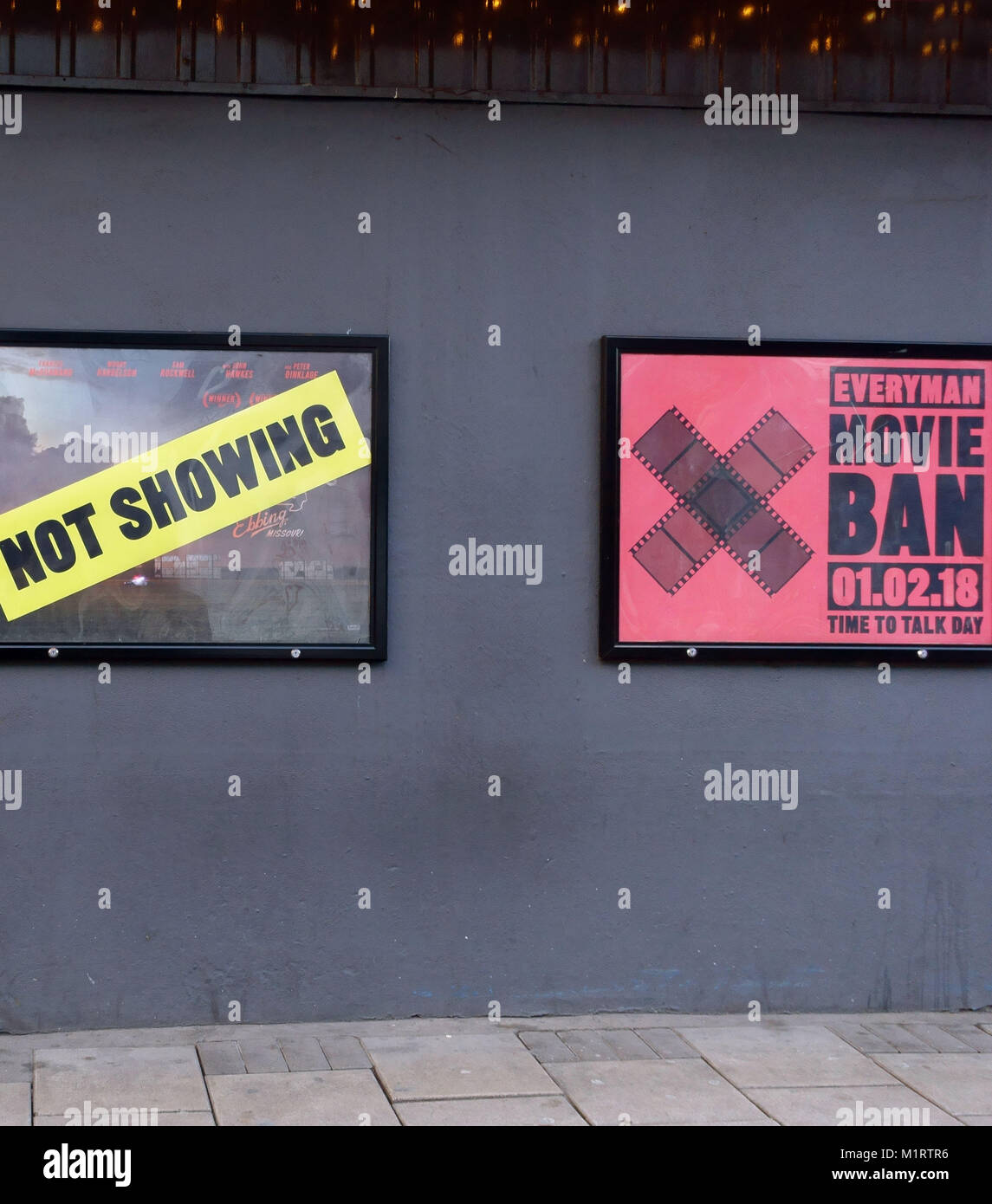 "Zeit zum Reden Tag' auf dem Bildschirm auf die grüne Kino, Islington, London Stockfoto