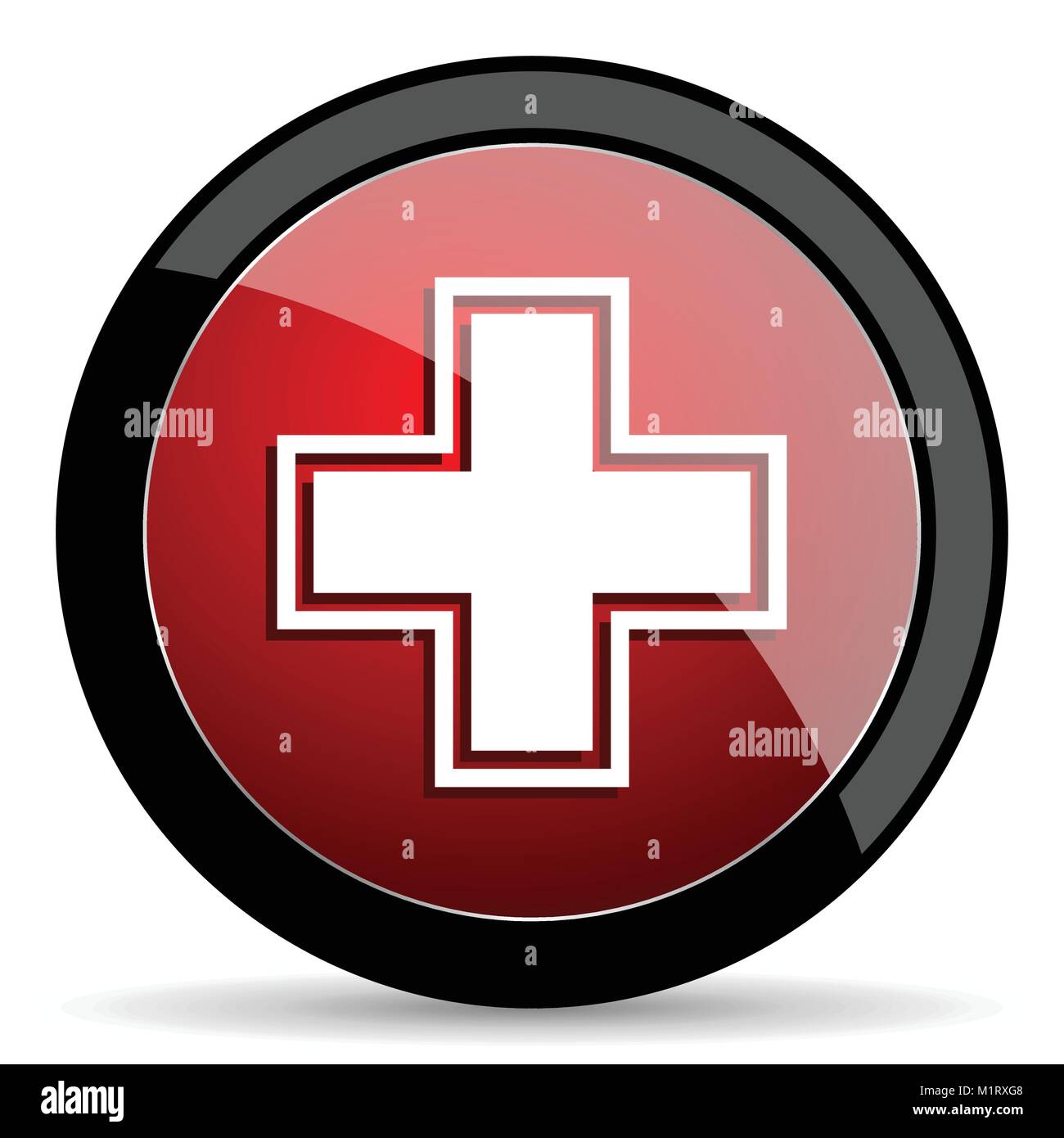 Apotheke Vektor icon. Modernes Design Rot und Schwarz glänzend Web- und mobile Anwendungen in der Eps 10. Stock Vektor