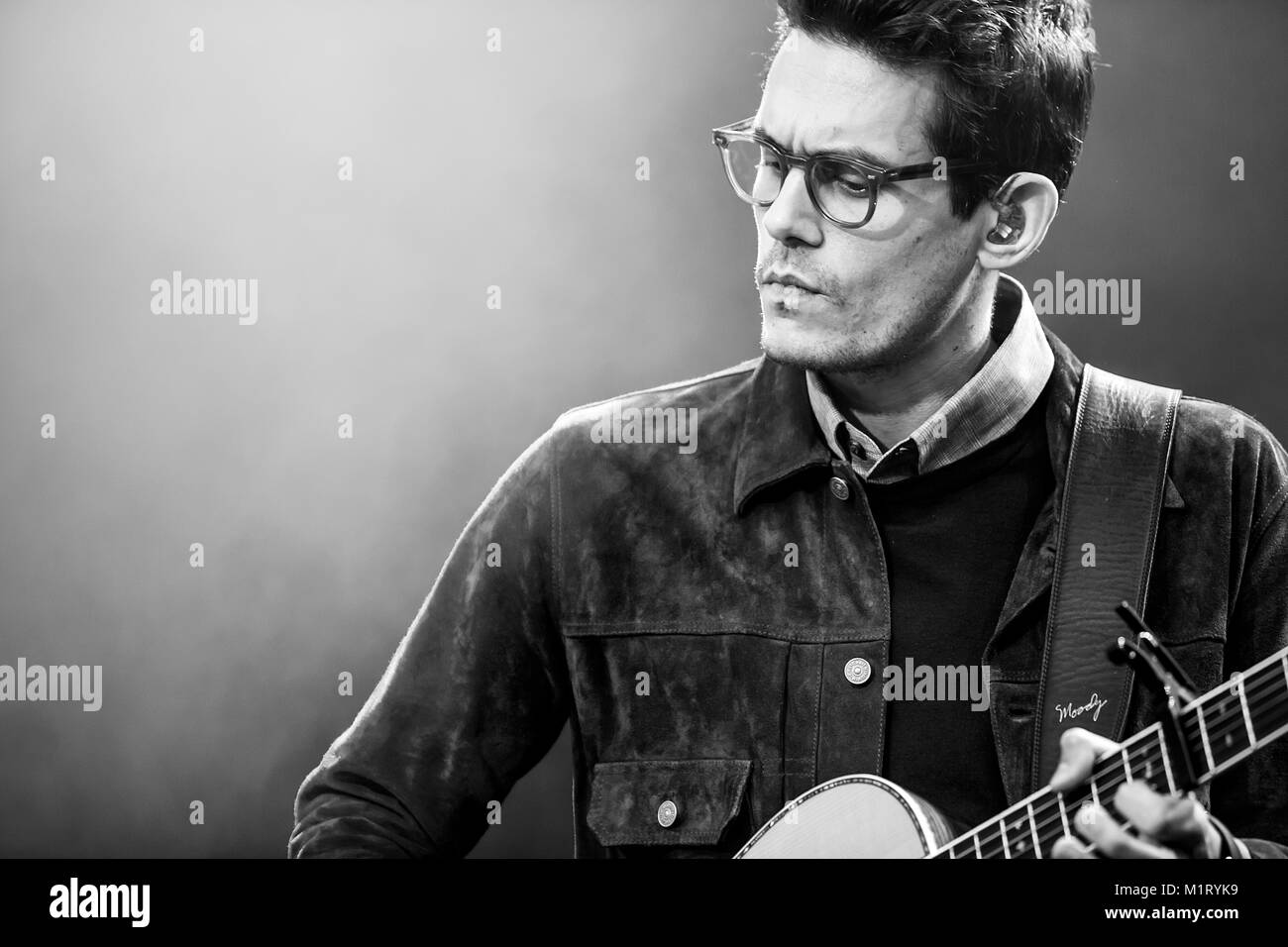 Die Amerikanischen Musiker, Gitarrist und Musiker John Mayer ein Live Konzert in der norwegischen Musik Festival Bergenfest 2014 führt. Norwegen, 15.06.2014. Stockfoto