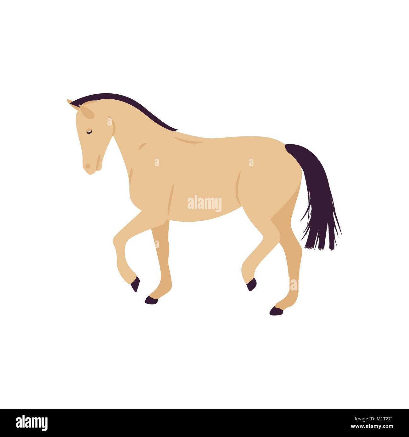 Cartoon Pferd Vector Illustration. Flat Style Pony. Stock Vektor