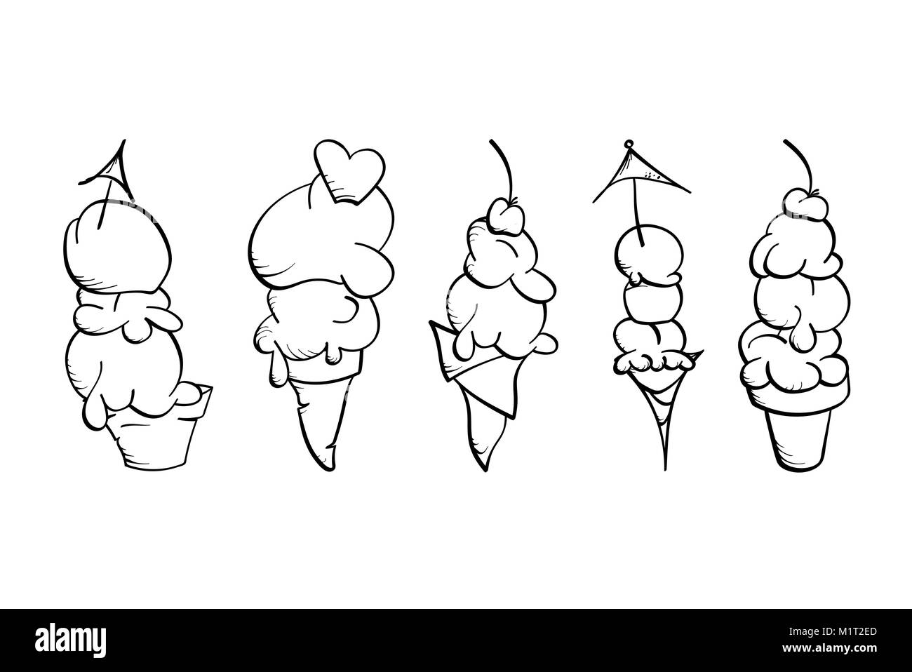 Eis Sammlung, doodle Vector Illustration Stock Vektor