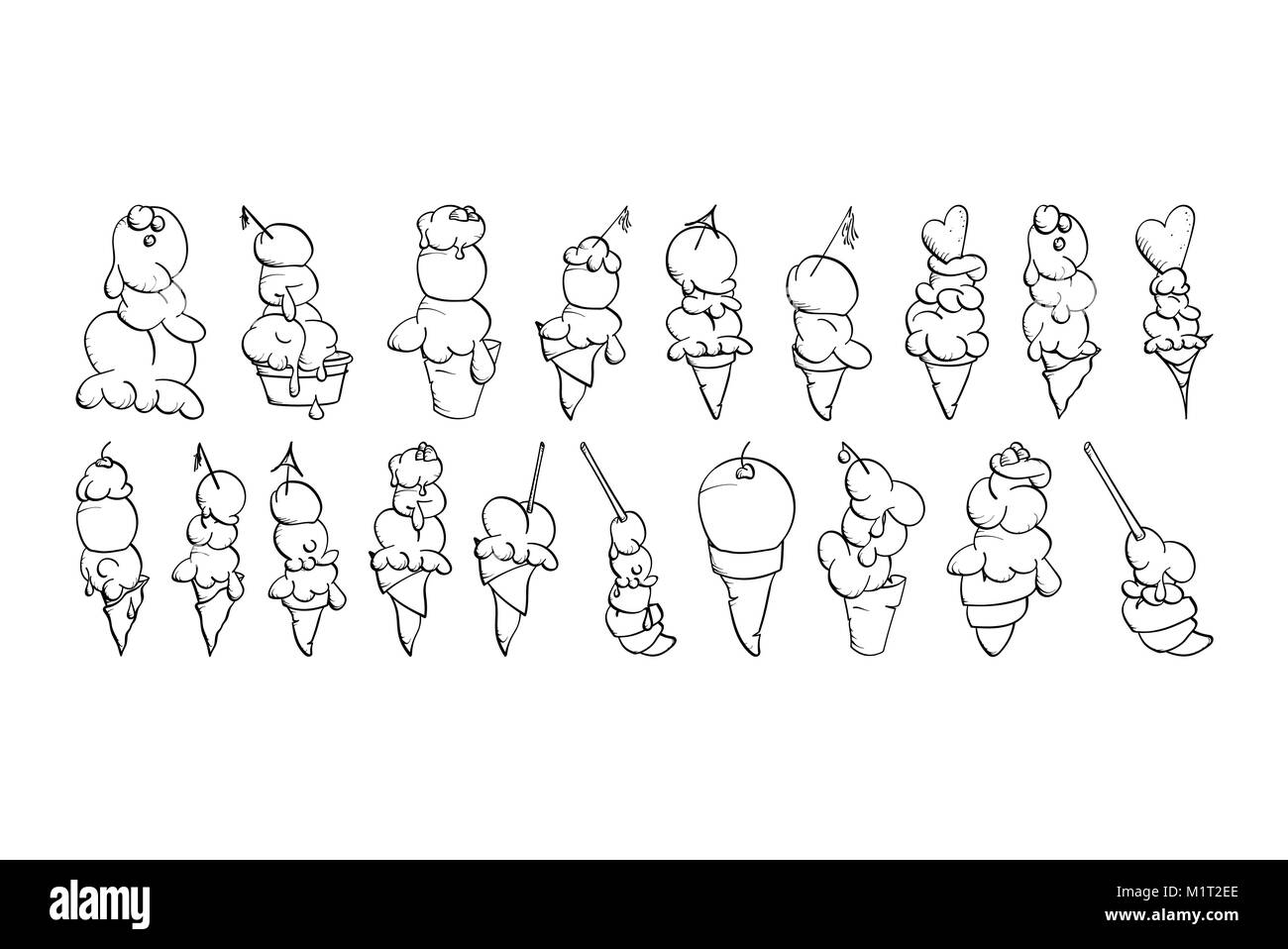 Eis Sammlung, doodle Vector Illustration Stock Vektor