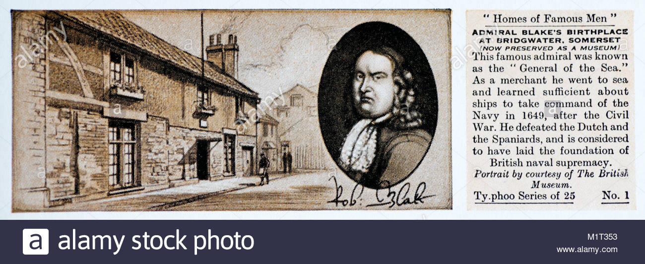 Wohnungen berühmter Männer - Admiral Robert Blake 1598 - 1657 Stockfoto