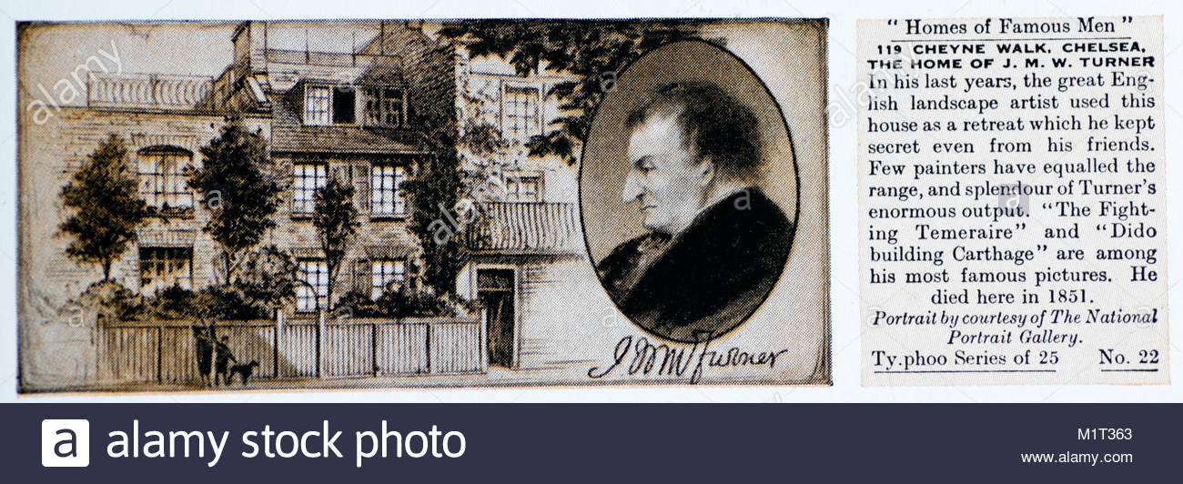 Wohnungen berühmter Männer - J.M.W. Turner 1775 - 1851 Stockfoto