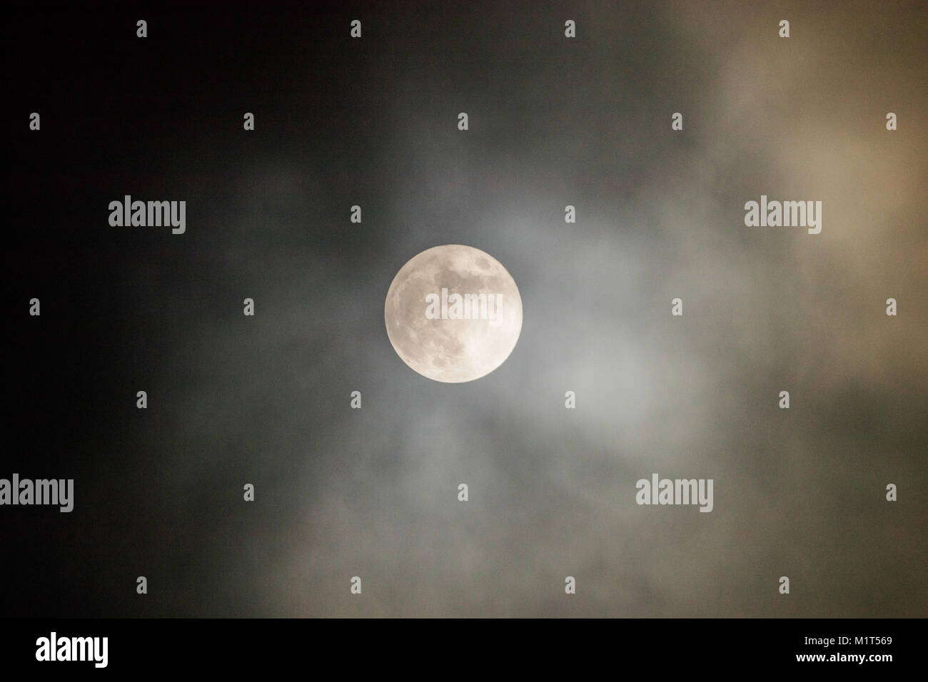 Supermoon, 31. Januar 2018 Stockfoto