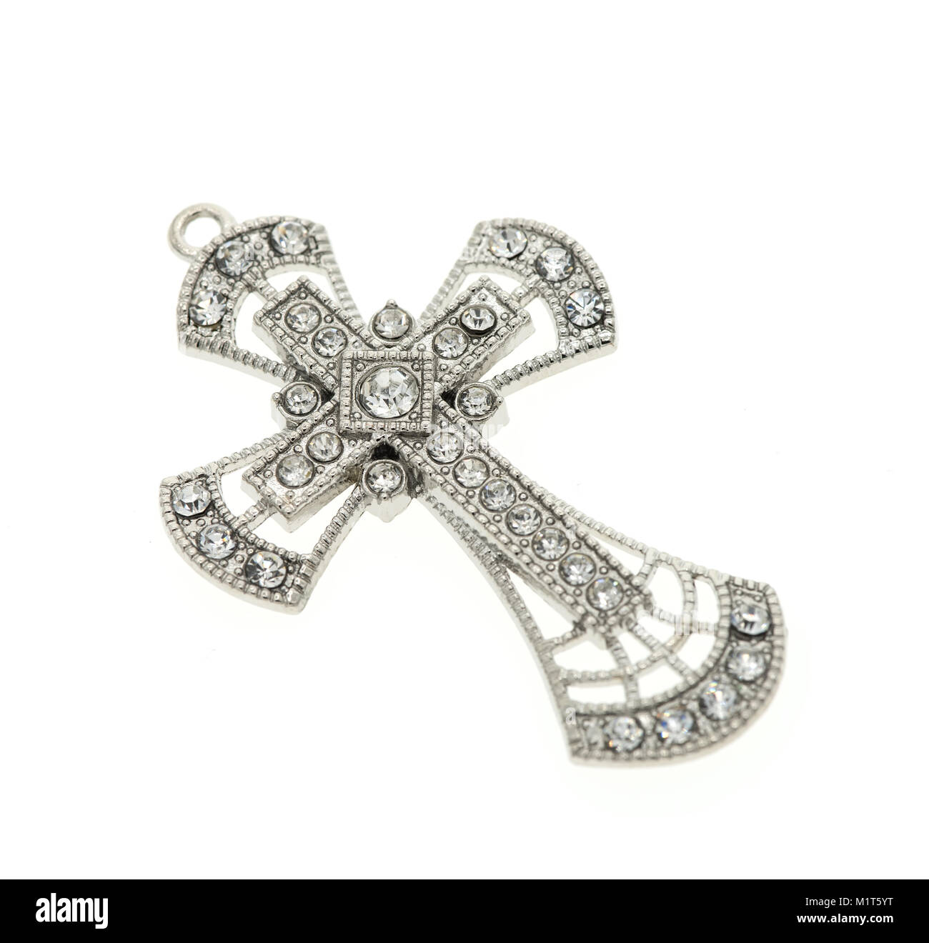 Kreuz-Anhänger isoliert auf weißem Hintergrund Stockfoto