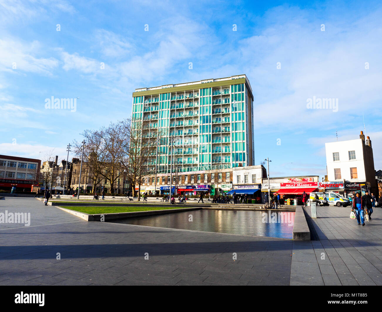 Moderne Apartments in Woolwich Zentrum Platz General Gordon Place - South East London, England Stockfoto