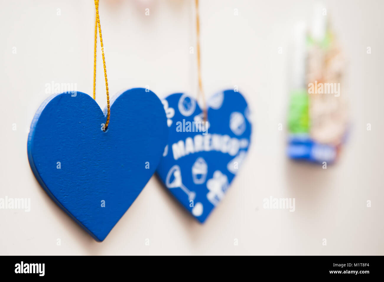 blaues Herz Form Urlaubsfoto als Hintergrund Stockfoto