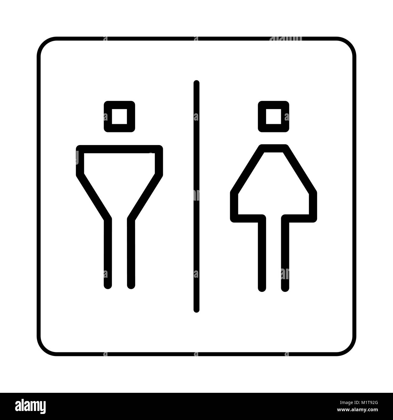 WC WC Türschild Symbol. Einfaches Bad. Stock Vektor