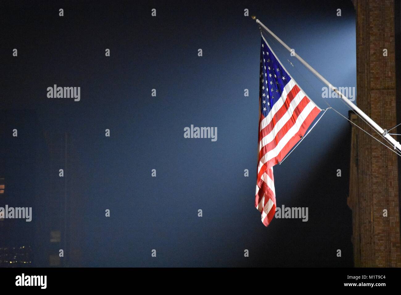 Leuchtende amerikanische Flagge Stockfoto