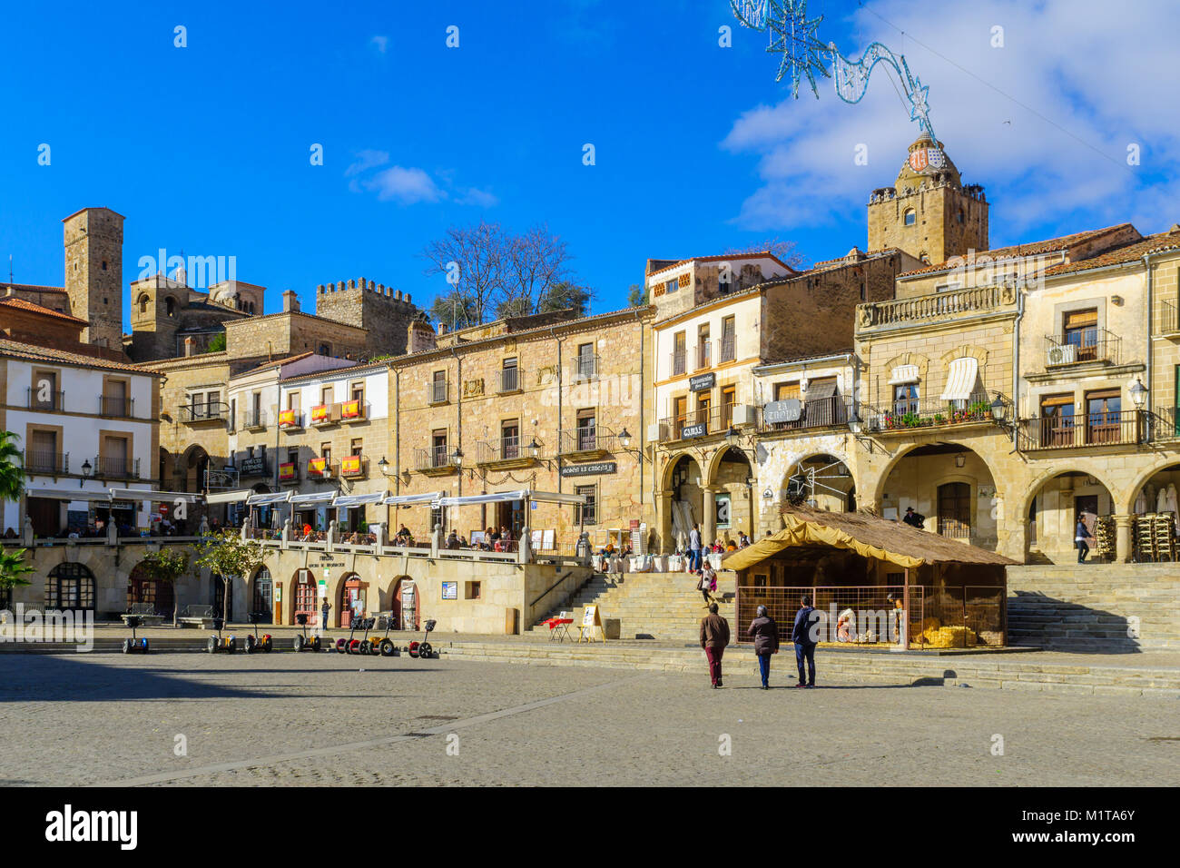 TRUJILLO, SPANIEN 30. Dezember 2017 Szene von Plaza Mayor, mit