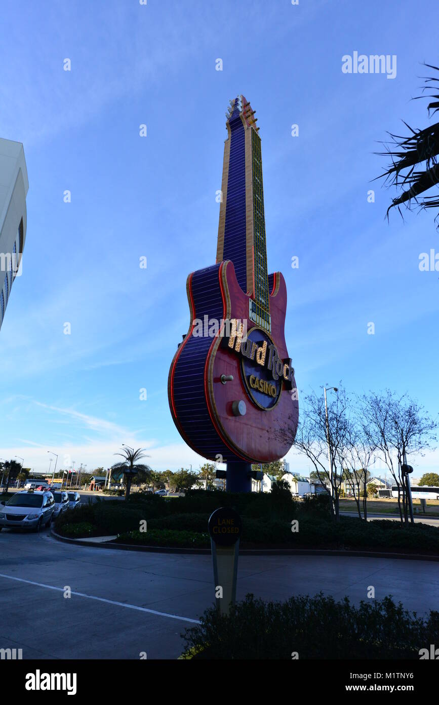 Die Außenseite des Hard Rock Cafe in Biloxi. Stockfoto