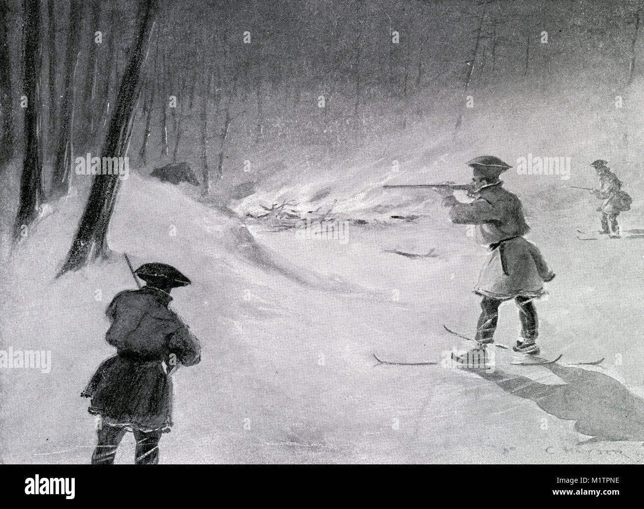 Halbton Abbildung: Laplanders, Rauchen ein Bär, ca. 1900. Von einem ursprünglichen Bild, wie andere Menschen leben von H. Clive Barnard, 1918. Stockfoto
