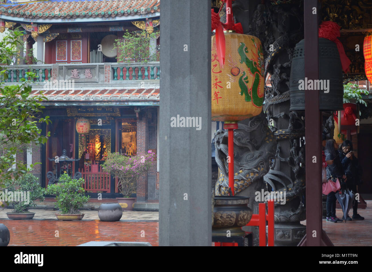 Die buddhistischen Dalongdong Baoan Tempel in der Stadt Taipei, Taiwan Stockfoto