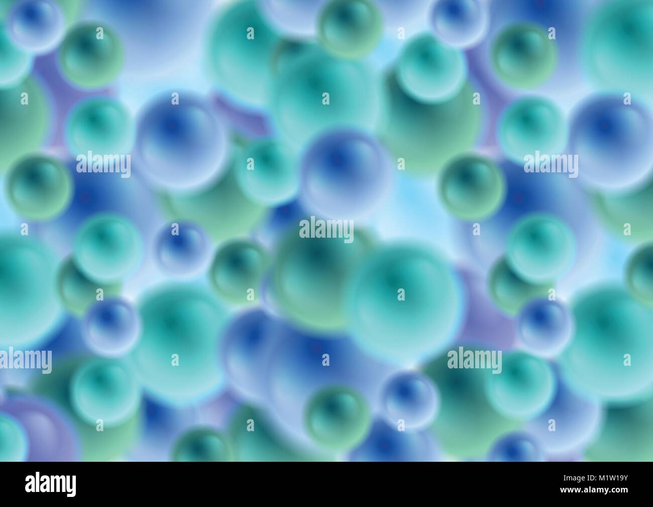 Abstrakt Blau farbige Kugeln 3D-Hintergrund. Vektor Design Stock Vektor
