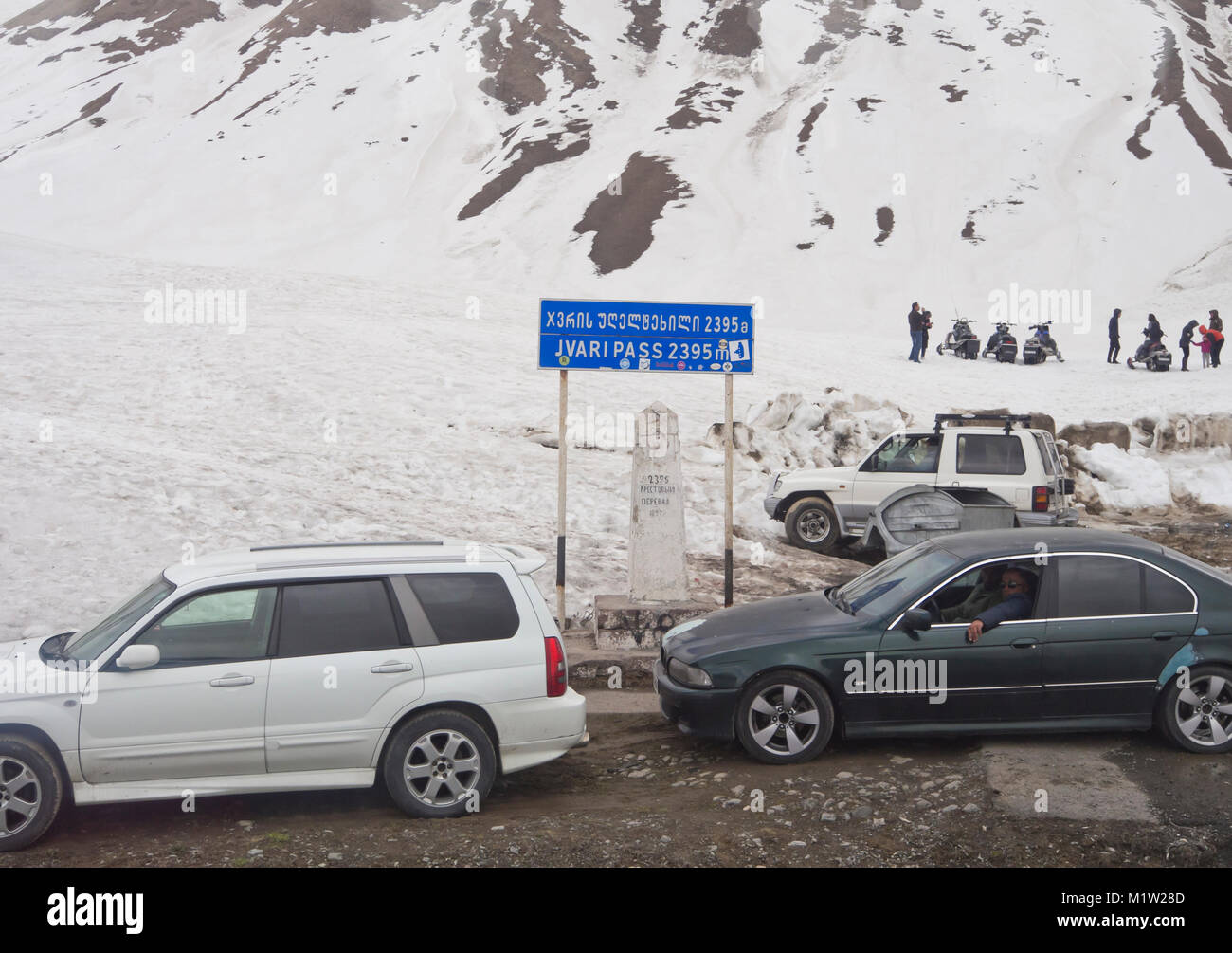 Jvari Pass auf 2395 Metern Höhe, der höchste Punkt entlang der georgischen Militärs Autobahn durch die hohen Kaukasus Stockfoto