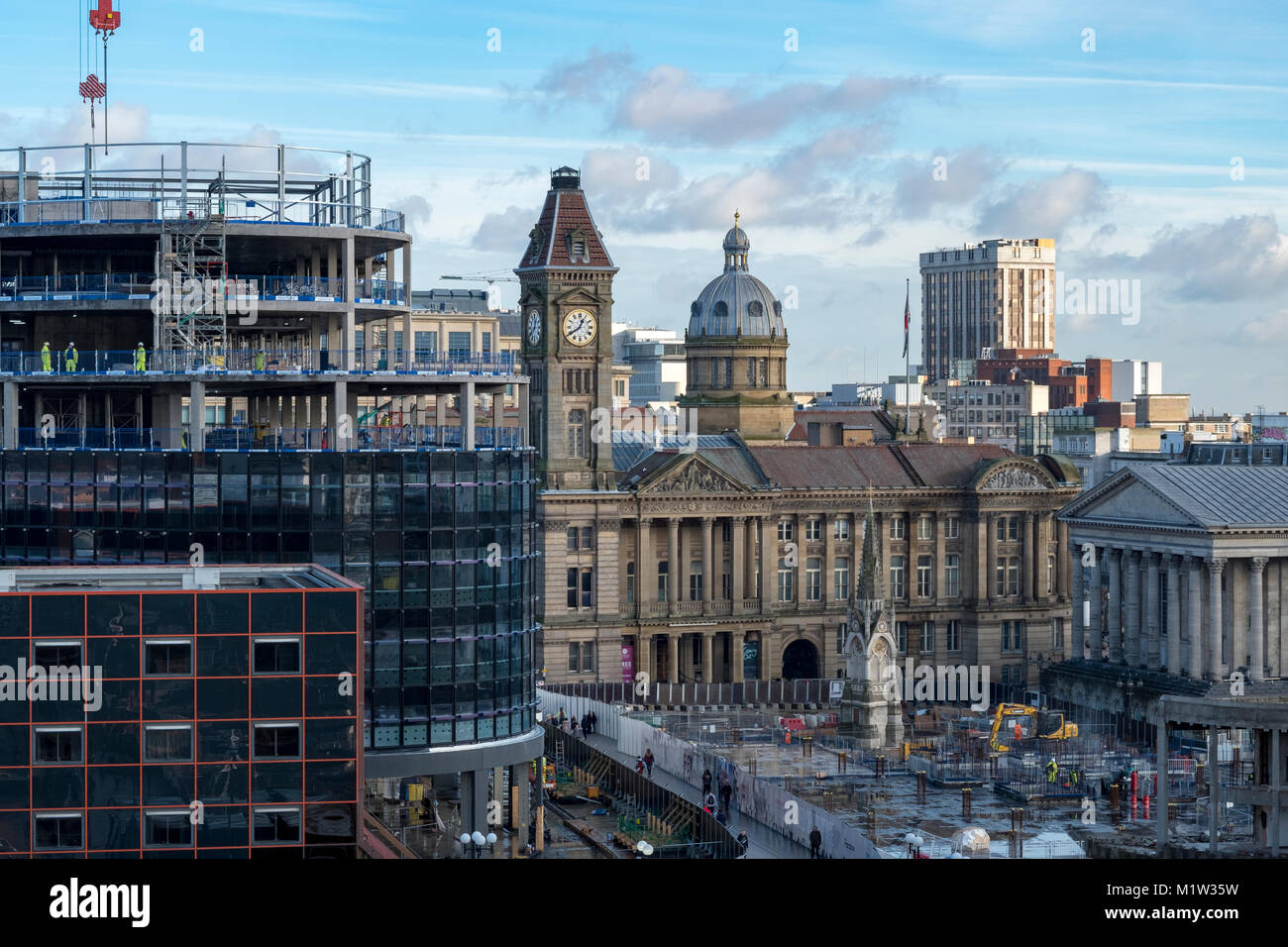 Bau eines Chamberlain Square, auf dem ehemaligen Zentralbibliothek Birmingham GROSSBRITANNIEN Stockfoto