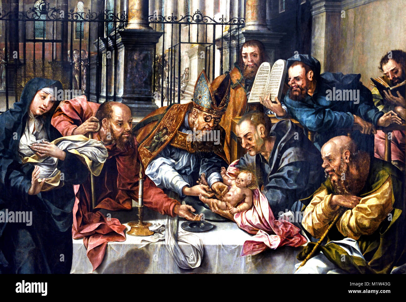 Die Beschneidung 1550 unbekannten Malers aus dem 16. Jahrhundert Portugal, Portugiesisch, Stockfoto