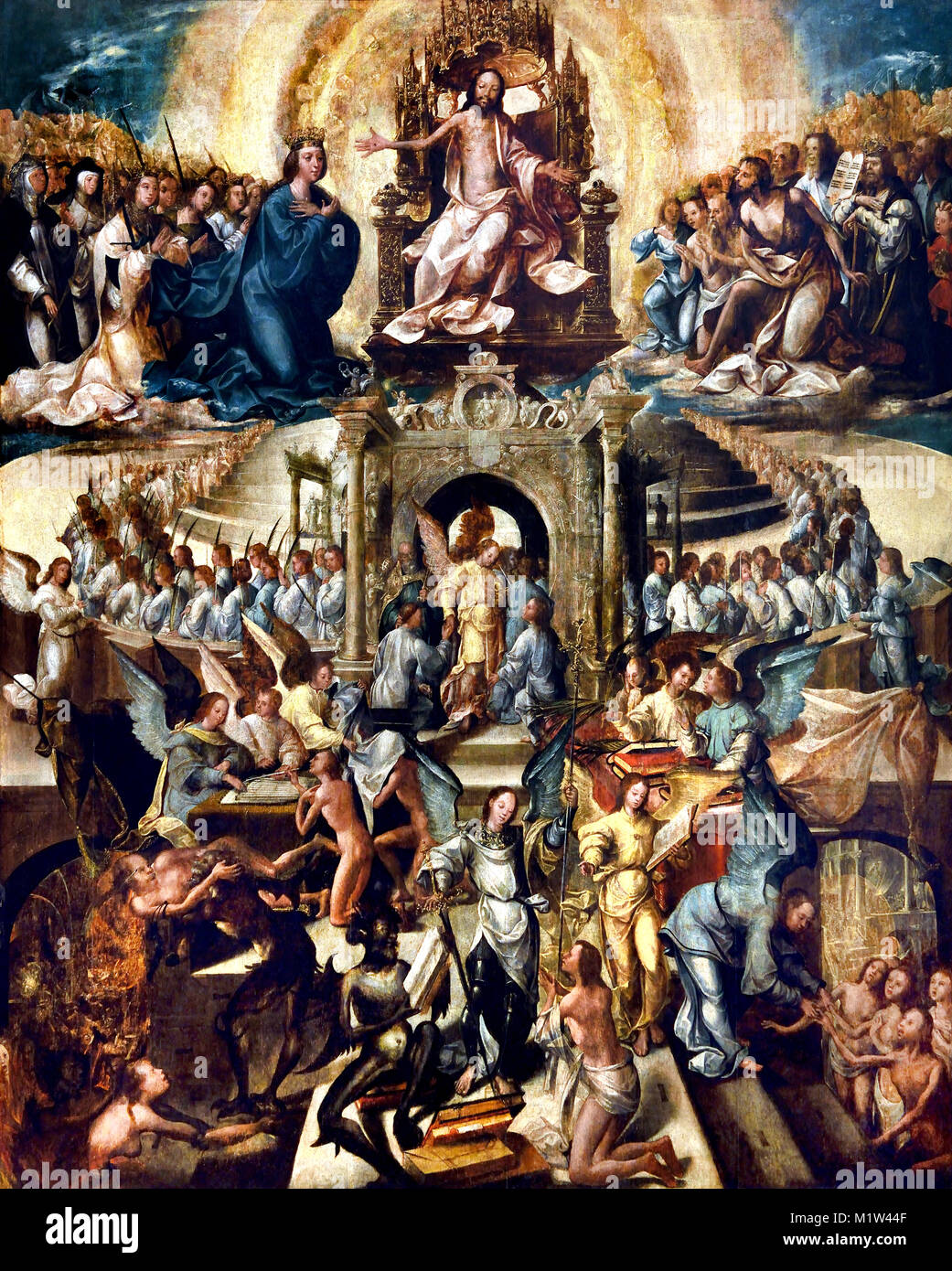 Weltgericht (1540-50) Meister von 1549 aus dem 16. Jahrhundert Portugal, Portugiesisch, (Letzte Gericht, Urteil, Tag des Gerichts, der Tag des Jüngsten Gerichts, Doomsday, der Tag des Herrn) Stockfoto