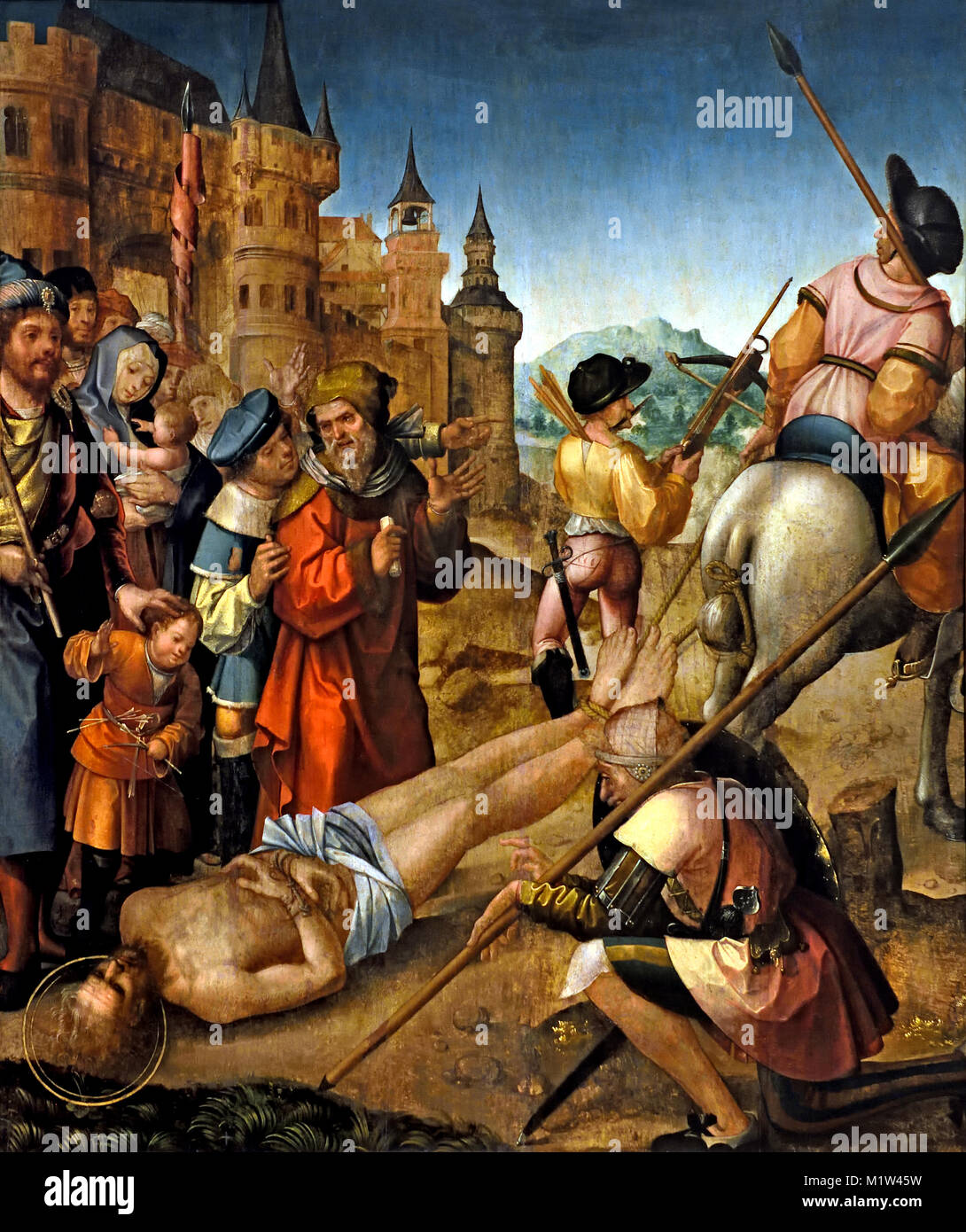 Das Martyrium des Hl. Hippolyt 1521-1530 Cristóvão de Figueiredo (1515 1555) Renaissance Maler aus dem 16. Jahrhundert Portugal, Portugiesisch, Stockfoto