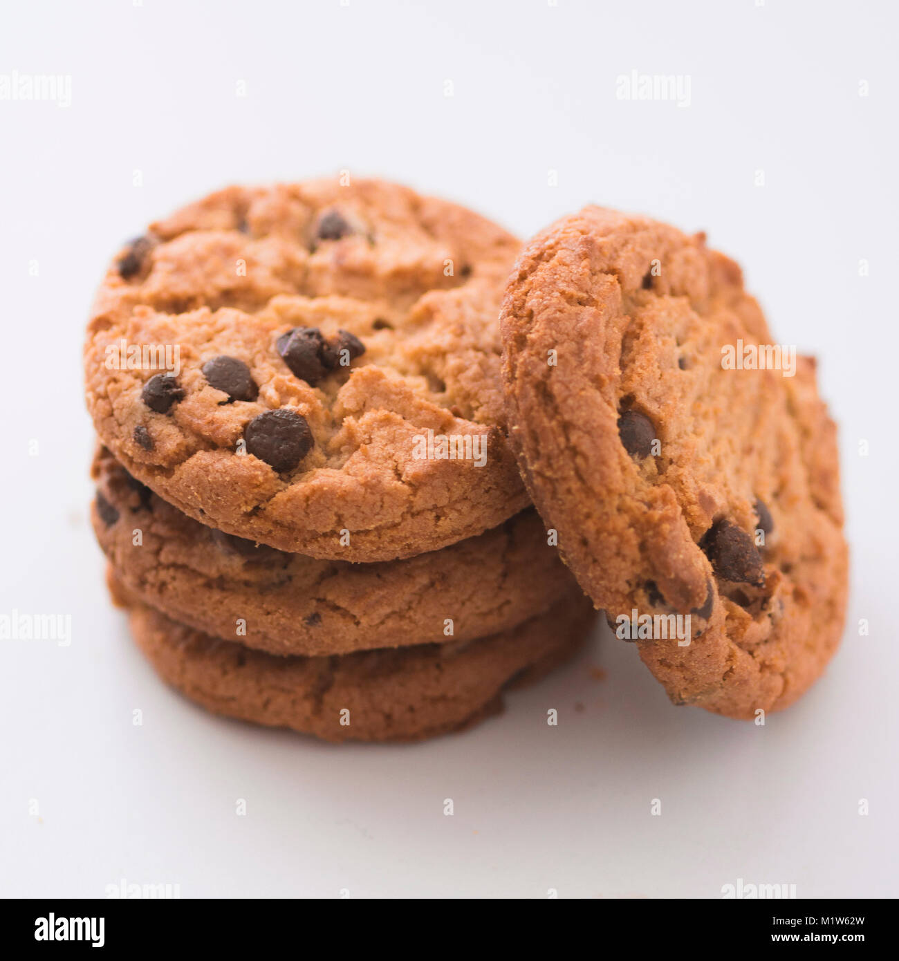 Leckere hausgemachte klassische Chocolate Chips cookies! So gut! Stockfoto