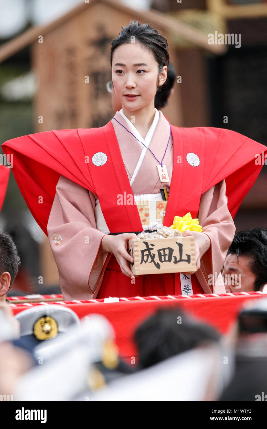 Chiba Japan Februar 3 18 Die Japanische Schauspielerin Haru Kuroki Nimmt Teil An Der Setsubun Festival In Der Naritasan Shinshoji Temple Am 3 Februar 18 In Chiba Japan Japanische Prominente Und Sumo