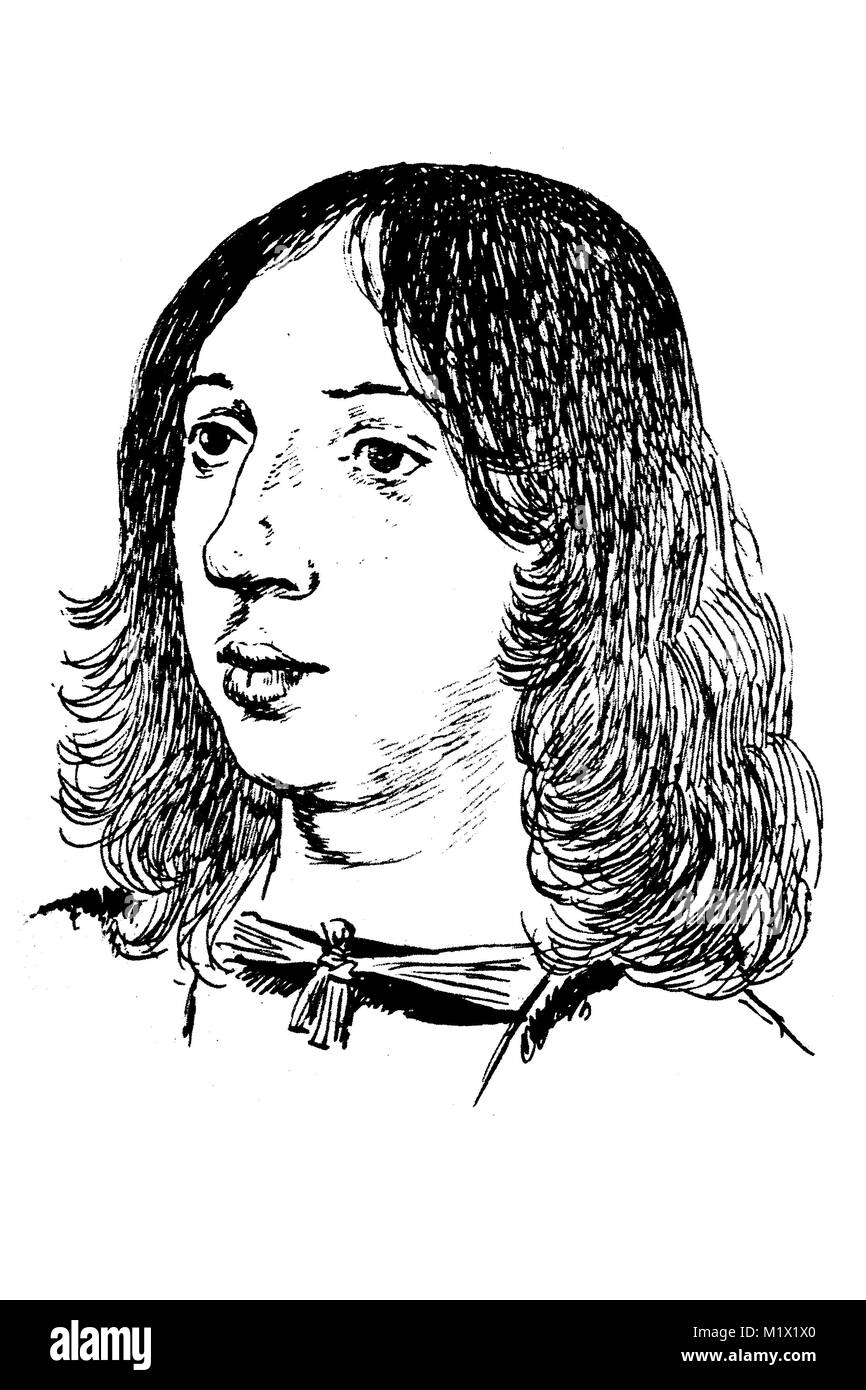 Bekleidung, Mode, Kopfbedeckungen des 15. Jahrhunderts in Burgund, Jugend von Brügge mit frei fallenden halblange Haare, digital verbesserte Reproduktion einer Vorlage drucken aus dem 19. Jahrhundert Stockfoto