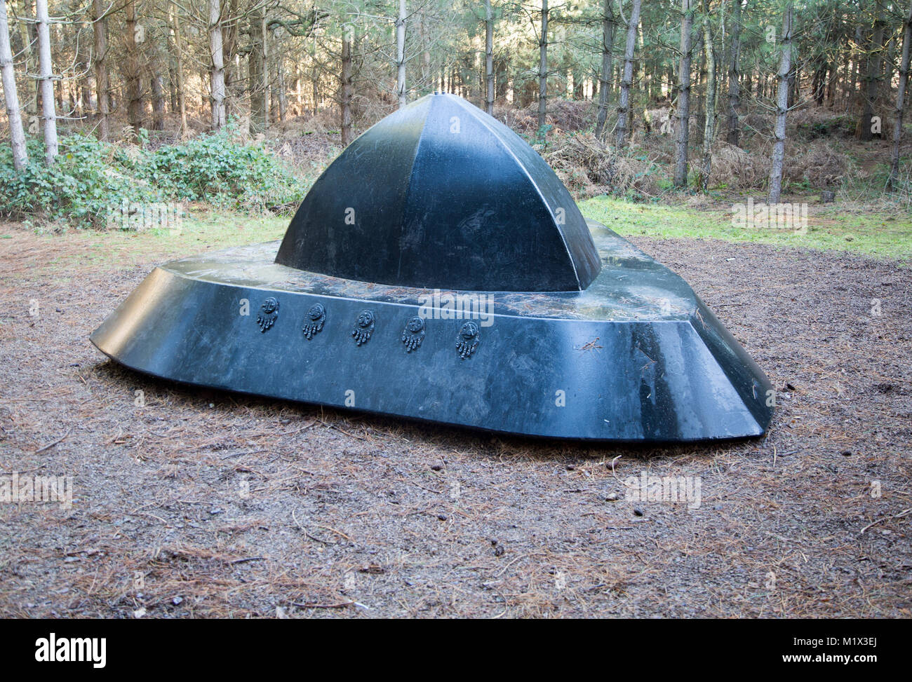 Rendlesham UFO-trail, Rendlesham Wald, Suffolk, England, Großbritannien Stockfoto