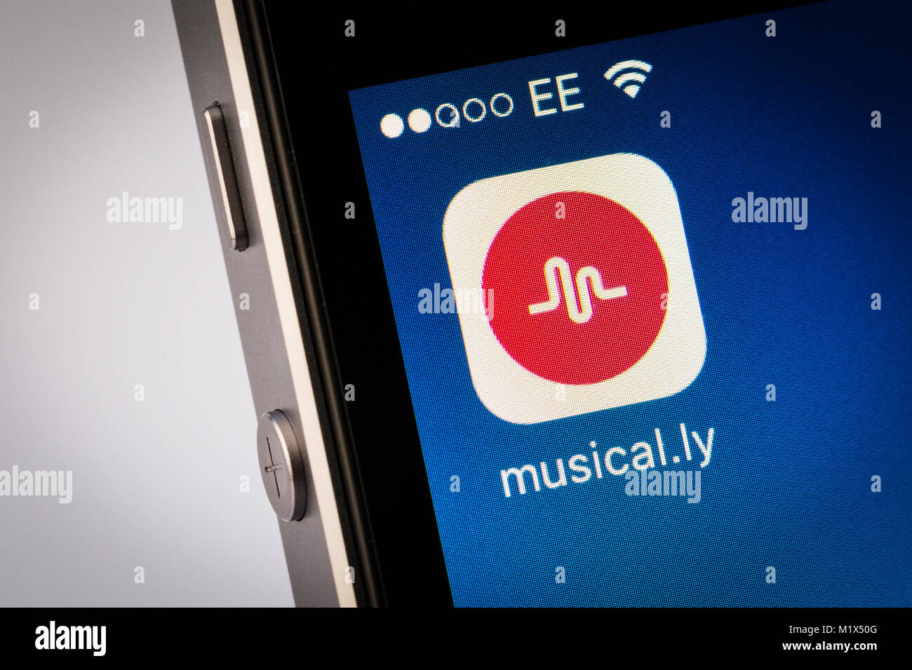 Musical. ly App auf dem iPhone Handy Stockfoto