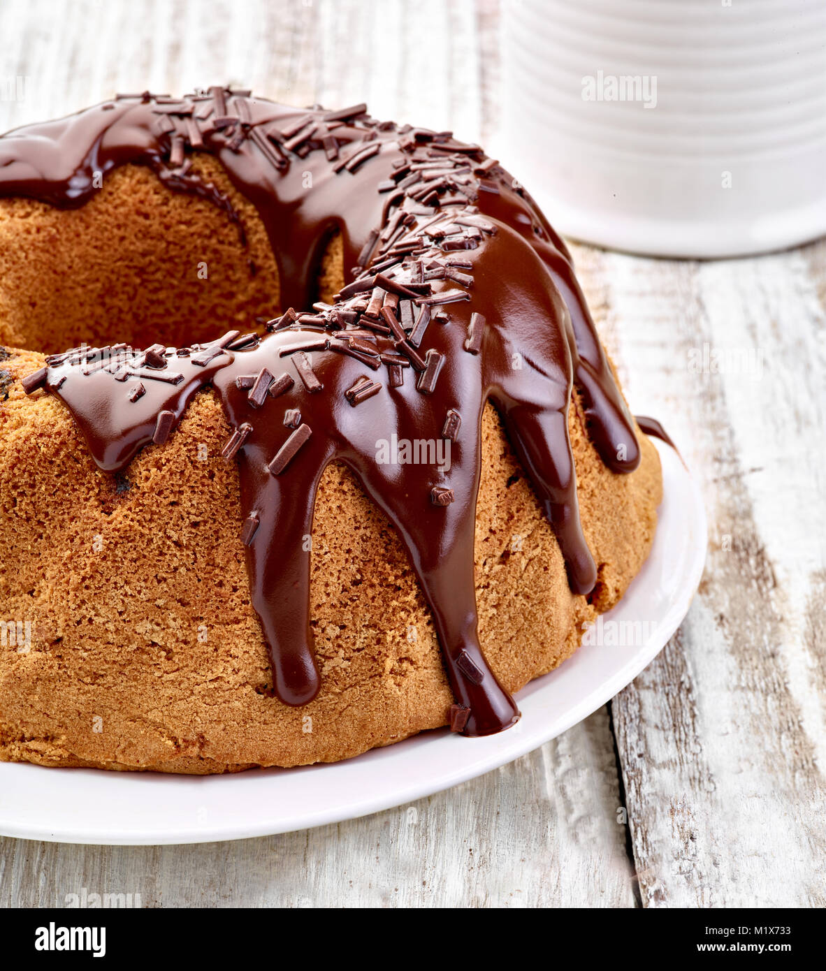 Nahaufnahme einer Schokolade Kuchen Marmor Stockfoto