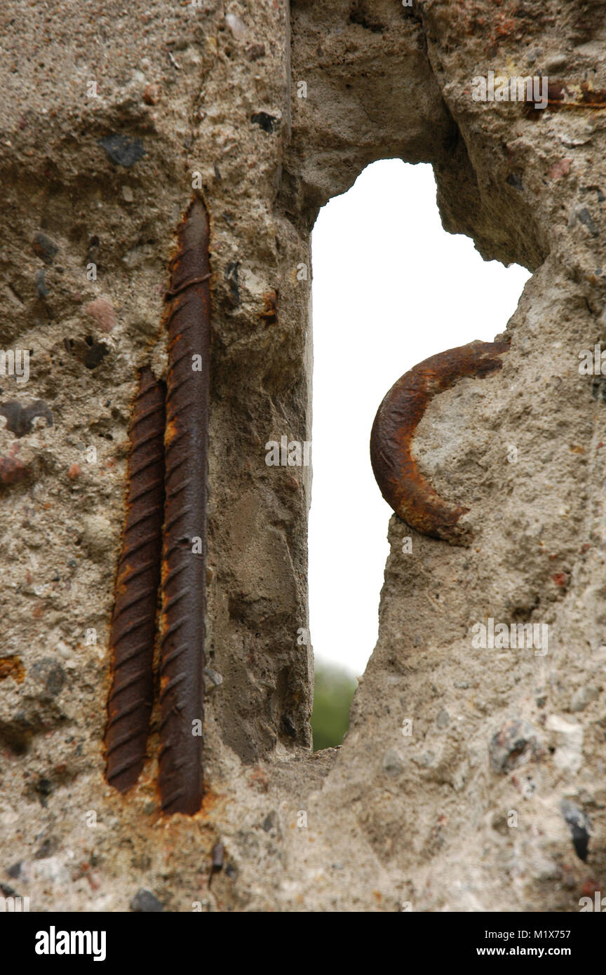 Abschnitt der Berliner Mauer in der Bernauer Straße. Berlin. Deutschland. Stockfoto