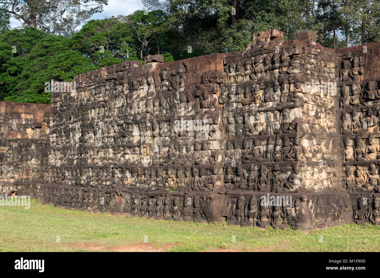 Terrasse des Aussätzigen Königs, Angkor Thom, Kambodscha Stockfoto