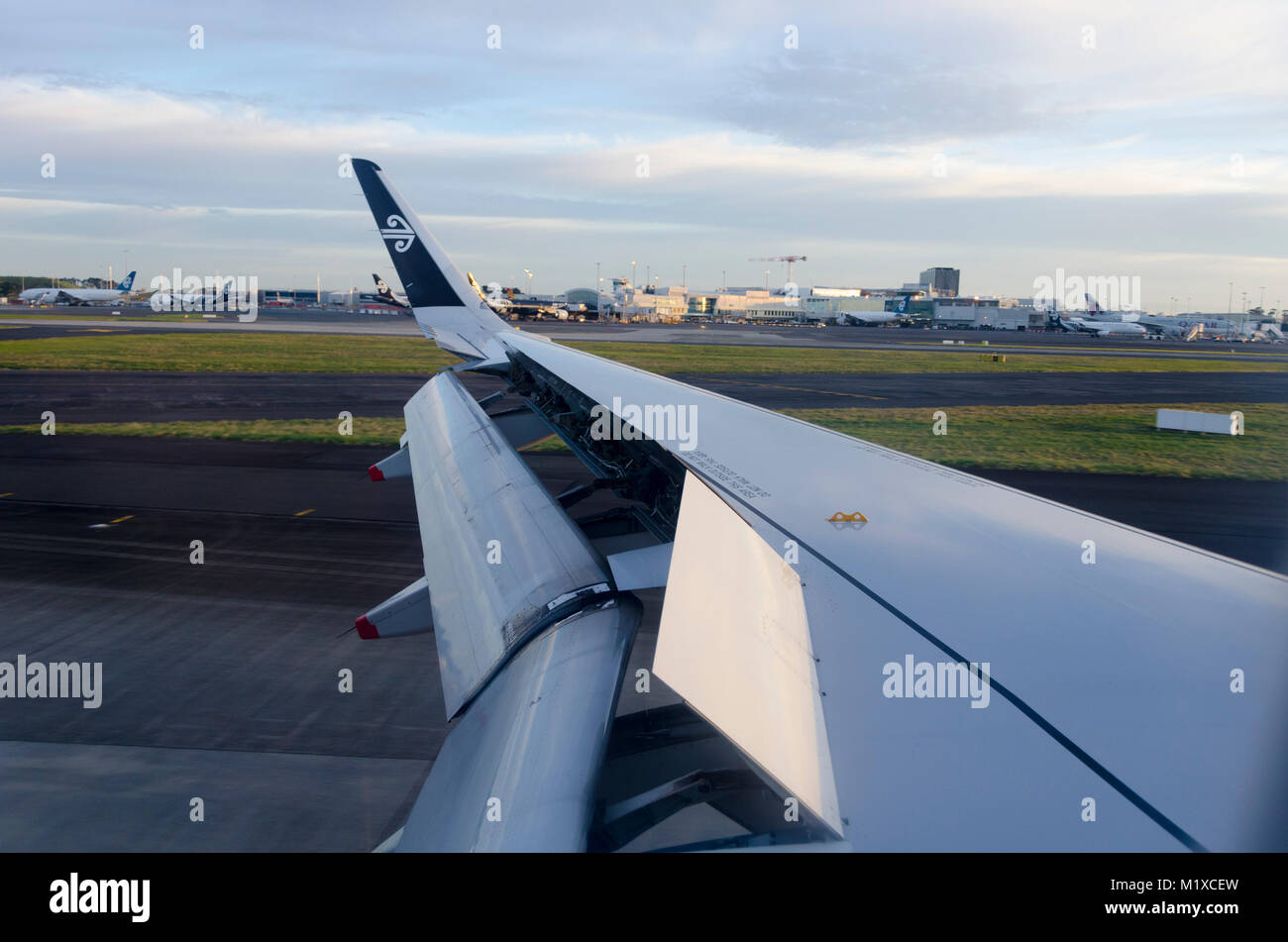 Airbus A320 am Flughafen von Auckland, Neuseeland Stockfoto