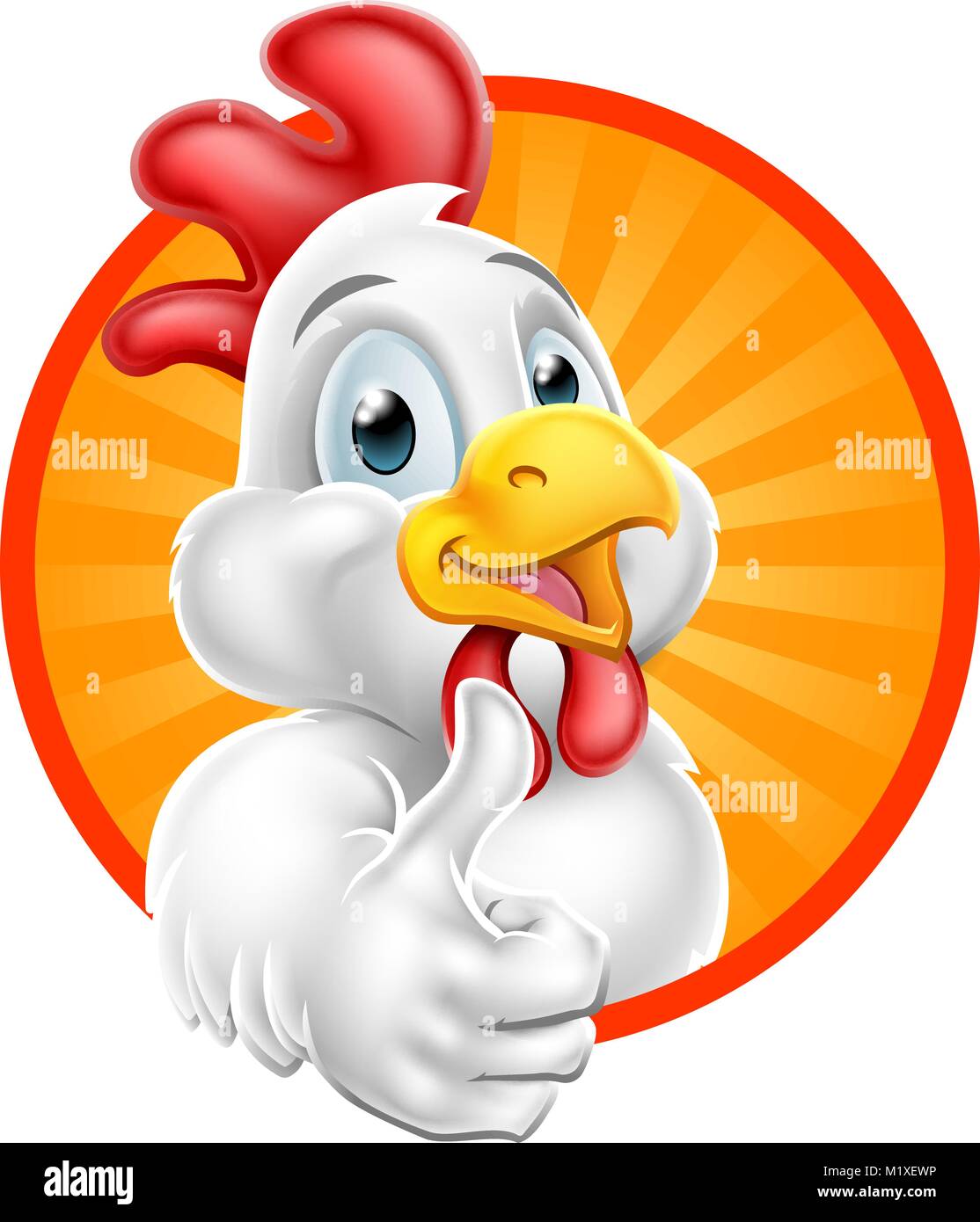 Chicken Cartoon Charakter geben Daumen bis Stock Vektor