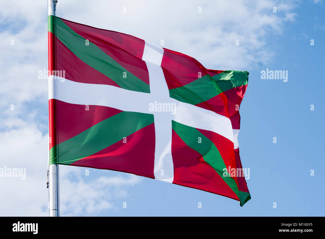 'Ikurriña', Baskenland Flagge Stockfoto